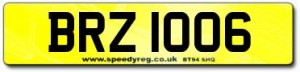 BRZ 1006 Number Plates