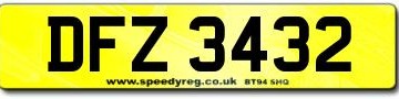 DFZ Number Plates