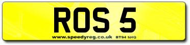 ROS 5 Number Plates