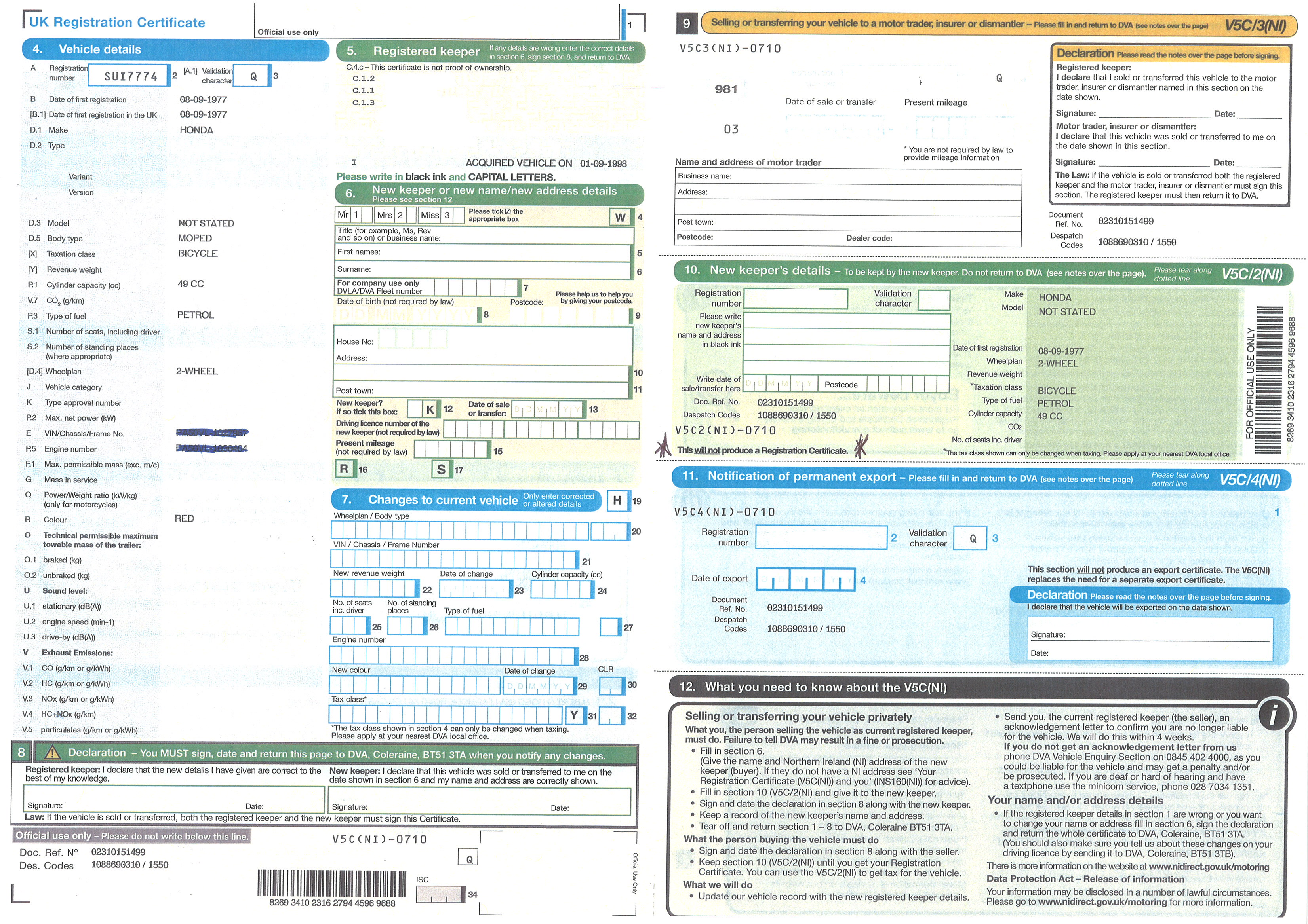 Reg doc. Vehicle Registration Certificate. Документ v5c. V5c. V5c DVLA.