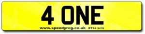 4 ONE Number Plates