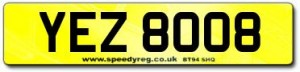 YEZ 8008 Number Plates