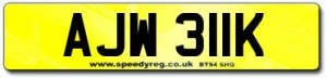 AJW 311K Number Plates