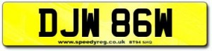 DJW 86W Number Plates