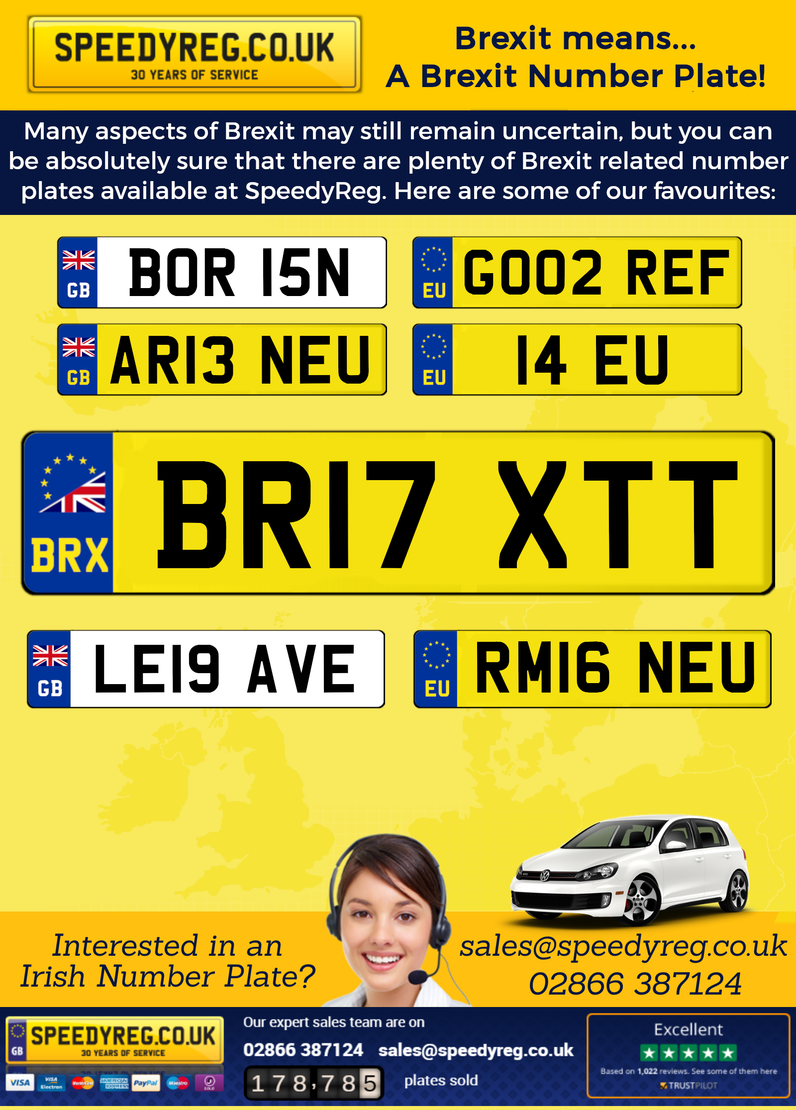 Brexit Number Plates Personalised Number Plates at SpeedyReg